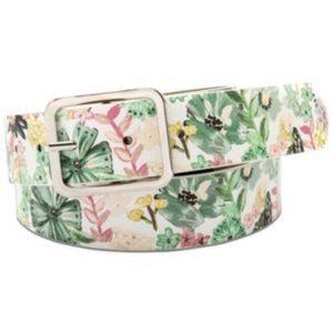 I.n.c. Floral-Print Faux Leather Panel Belt